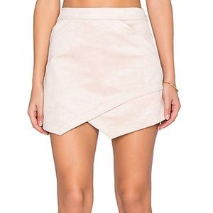 BCBGMaxAzria Barre Pink Faux Suede Skirt, Size 12